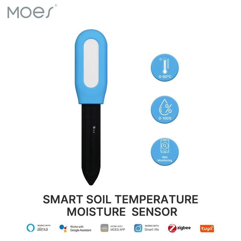 MOES Tuya Smart ZigBee Soil Temperature Meter Moisture Humidity Sensor Plant Monitor Detector Garden Automation Irrigation