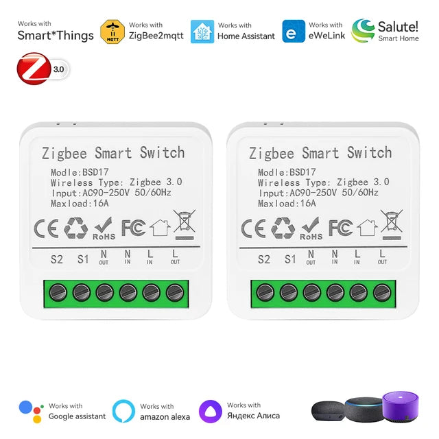 EWeLink App Mini ZigBee3.0 Smart Switch Automation Switch Breaker For SmartThings Alice Alexa Google Home Assistant Zigbee2MQTT
