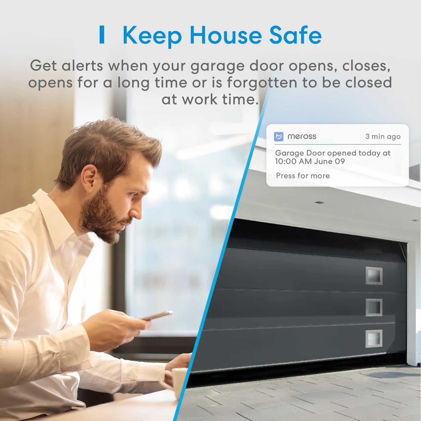 Meross HomeKit Automatic Smart WiFi Garage Door Opener Door Sensors Controller Remote Control Support Alexa Google Home