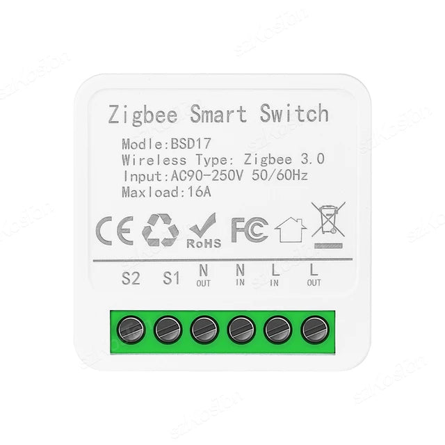 eWeLink APP Mini ZigBee3.0 Smart Switch 16A DIY Breaker Relay Module Timer Voice Control Works with Alice Salute Alexa Google