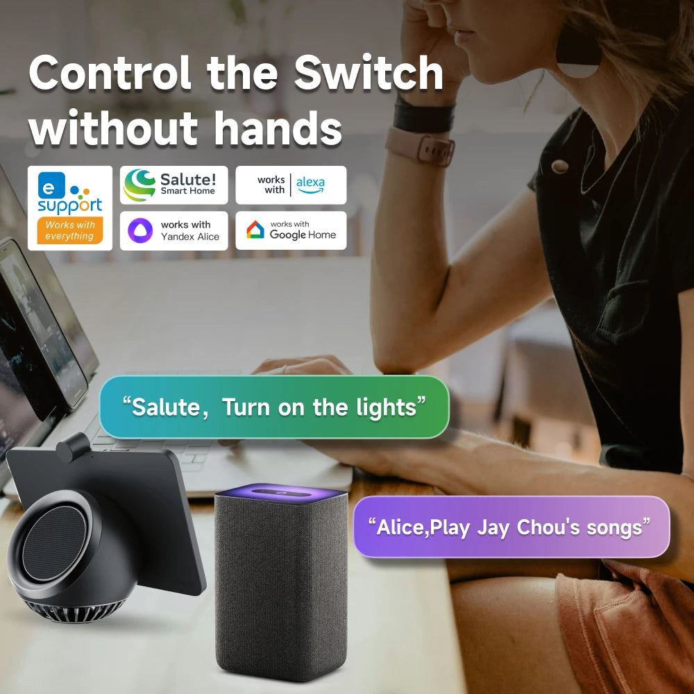 eWeLink APP Mini ZigBee3.0 Smart Switch 16A DIY Breaker Relay Module Timer Voice Control Works with Alice Salute Alexa Google