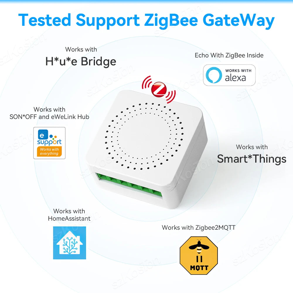 eWeLink APP Mini ZigBee3.0 Smart Switch 16A DIY Breaker Relay Module Timer Voice Control Works with Alice Salute Alexa Google