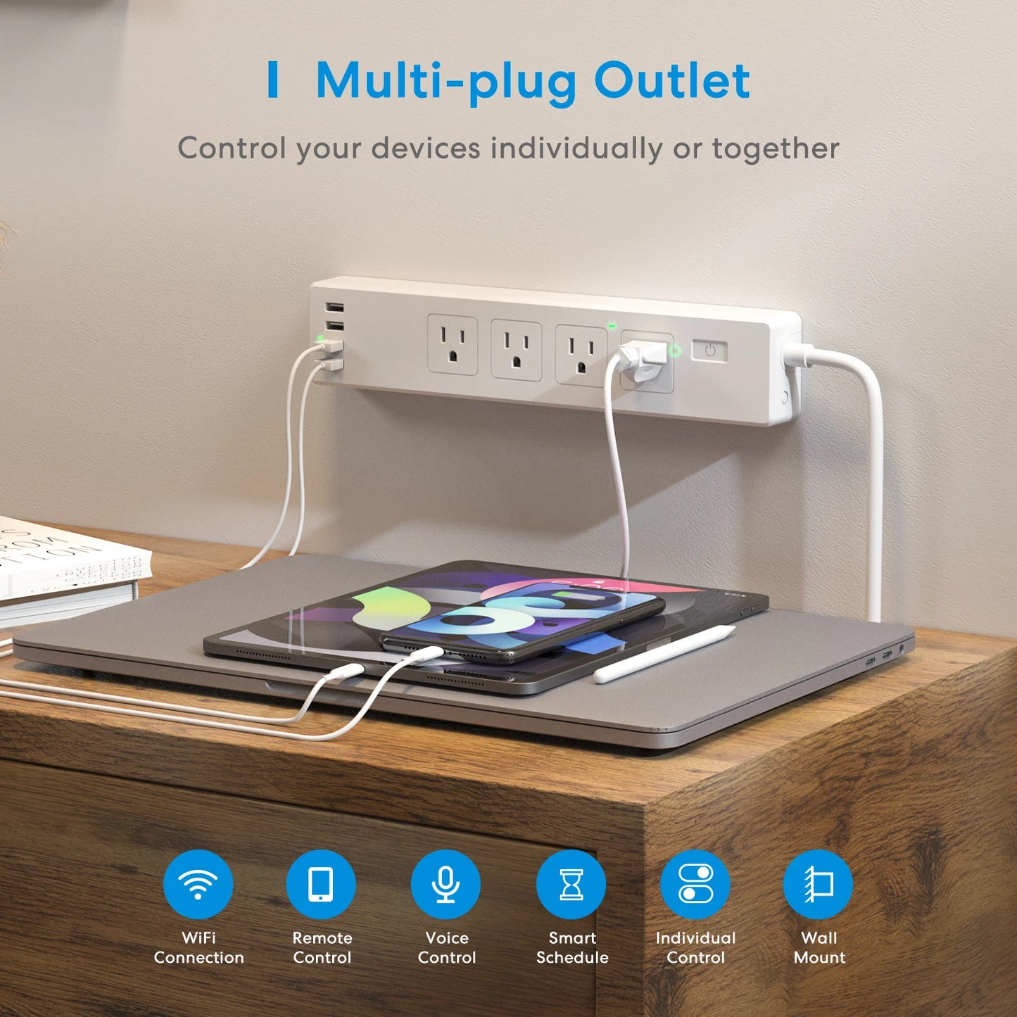 Meross WiFi Smart Power Strip WLAN Surge Protector EU/FR/UK/US Socket Extension USB Support HomeKit Alexa Google SmartThings