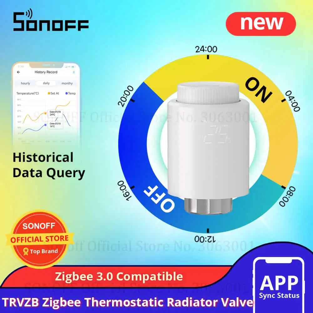 SONOFF TRVZB Zigbee Thermostatic Radiator Valve Smart Home eWeLink App Remote Control Works with SONOFF ZB Bridge-P/ ZBDongle-P