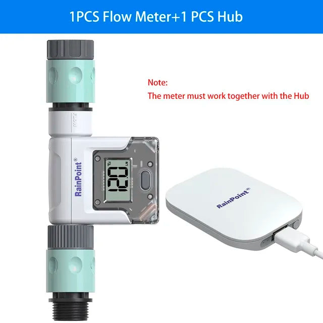Wifi Smart Water Flow Meter Gauge For Outdoor Garden Hose Watering Irrigation Rv Travel Measuring Water Consumption