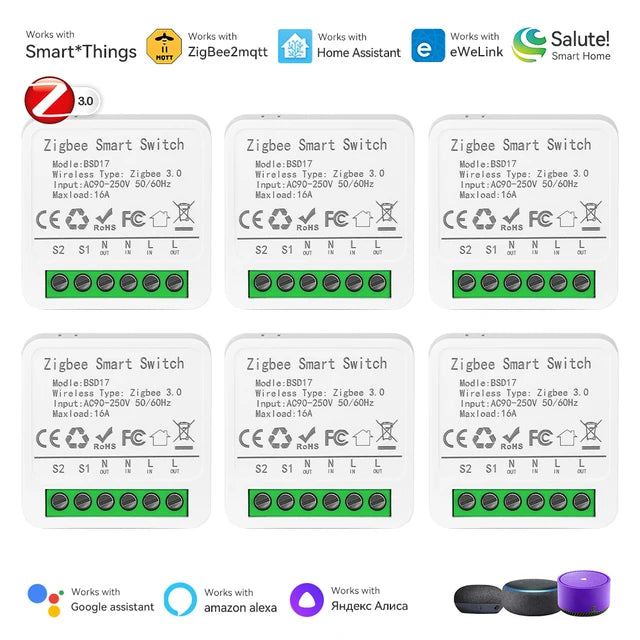 EWeLink App Mini ZigBee3.0 Smart Switch Automation Switch Breaker For SmartThings Alice Alexa Google Home Assistant Zigbee2MQTT