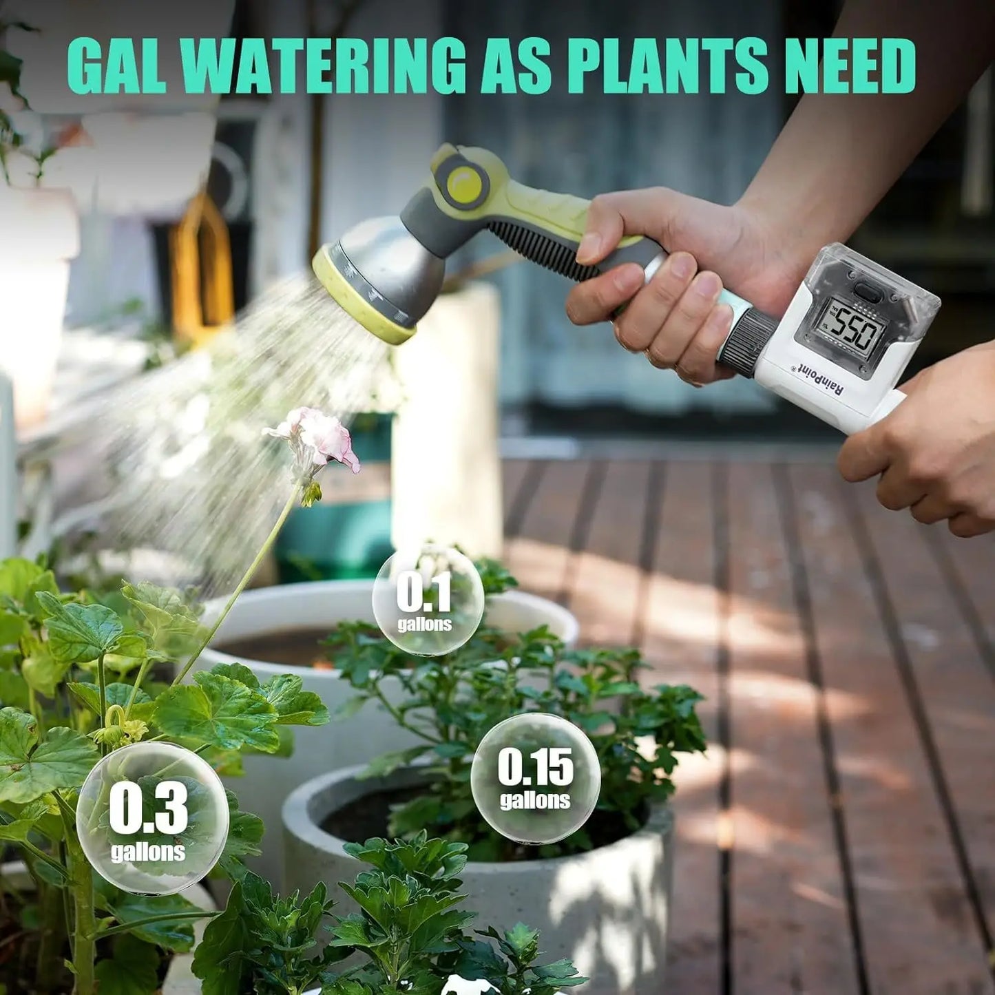 Wifi Smart Water Flow Meter Gauge For Outdoor Garden Hose Watering Irrigation Rv Travel Measuring Water Consumption