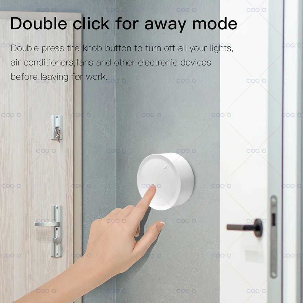 Tuya ZigBee Smart Knob Switch Wall Scene Switch Push Button Battery Powered Automation Scenario Remote Panel Smart Life App