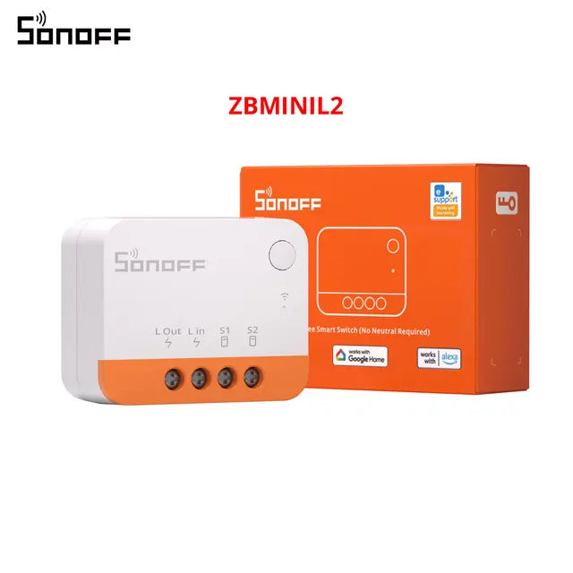 SONOFF ZBMINIL2 No Neutral Wire Required Smart Home Zigbee MINI 2 Way Switch Wireless eWeLink APP/Voice Control Switch Module