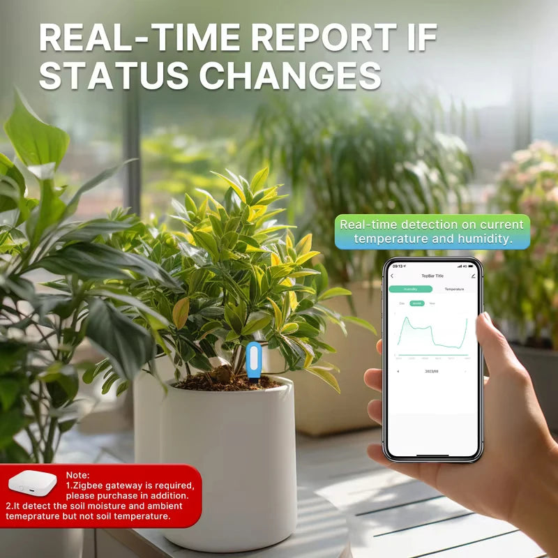 MOES Tuya Smart ZigBee Soil Temperature Meter Moisture Humidity Sensor Plant Monitor Detector Garden Automation Irrigation