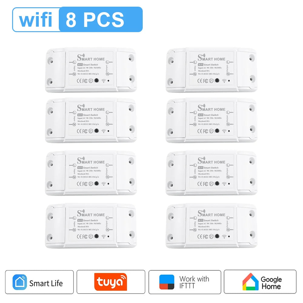 Smart Home Automation Tuya Wifi Zigbee Switch 10A Remote Control Relay Smart Life for Alexa Google Home Assistant Yandex Ewelink