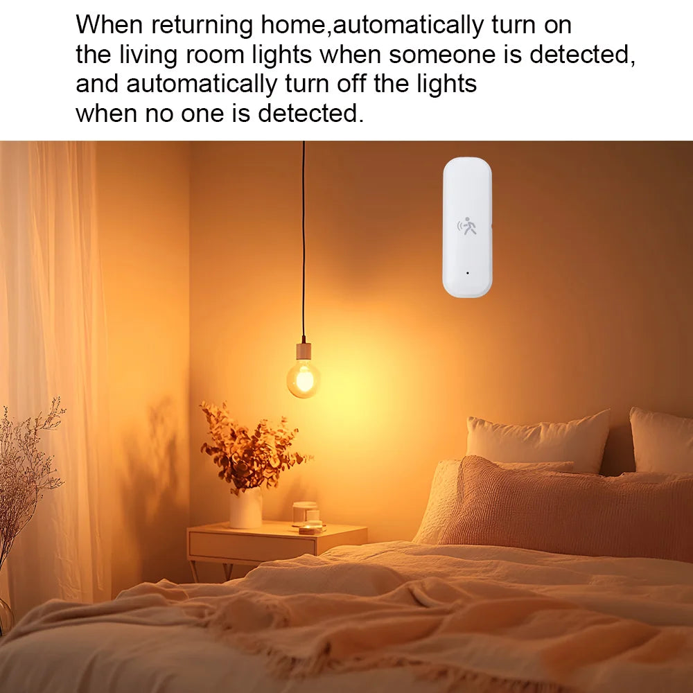 Zigbee Smart Pir Motion Sensor Detector with Temperature and Humidity Sensor Security Burglar Works with Home Assistant