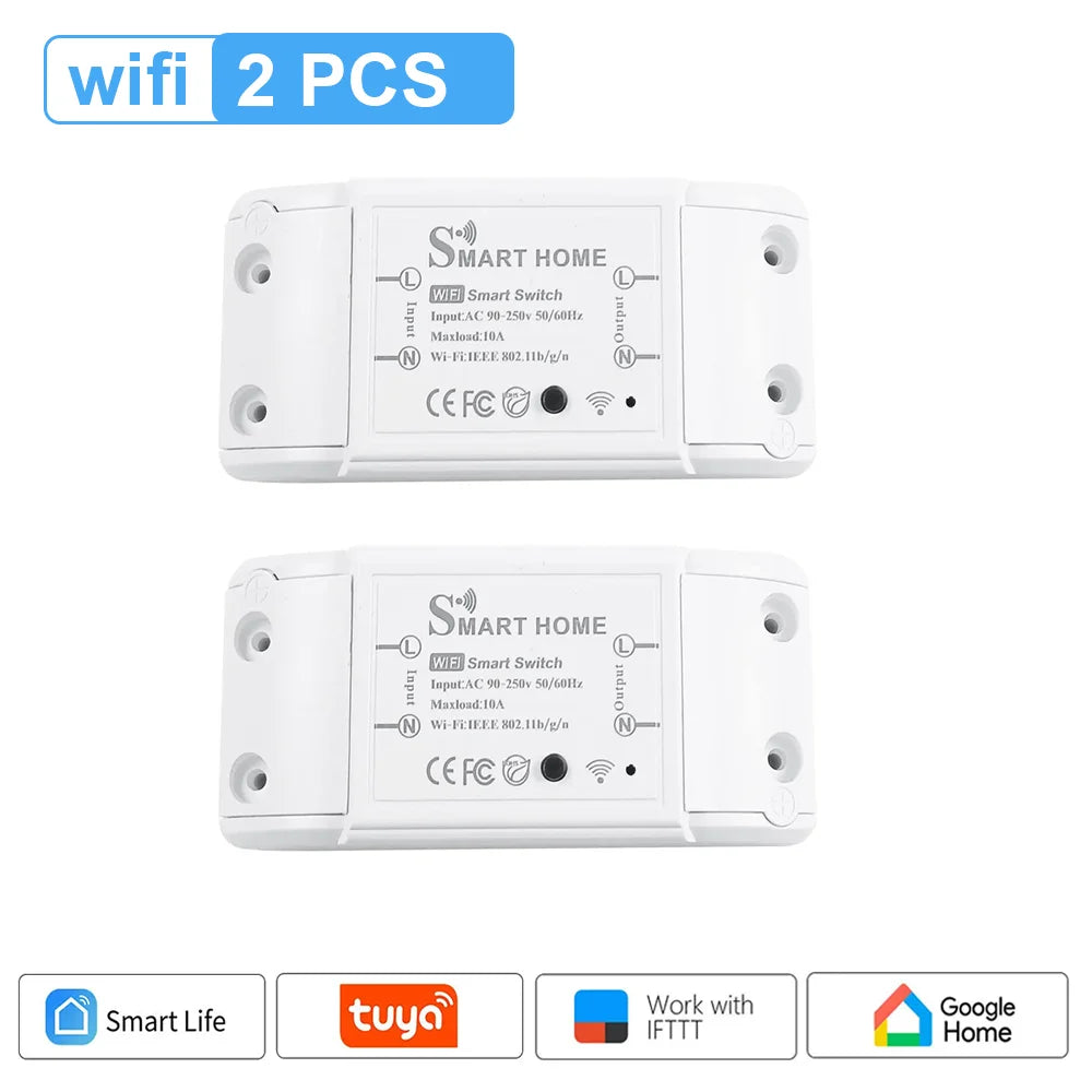 Smart Home Automation Tuya Wifi Zigbee Switch 10A Remote Control Relay Smart Life for Alexa Google Home Assistant Yandex Ewelink
