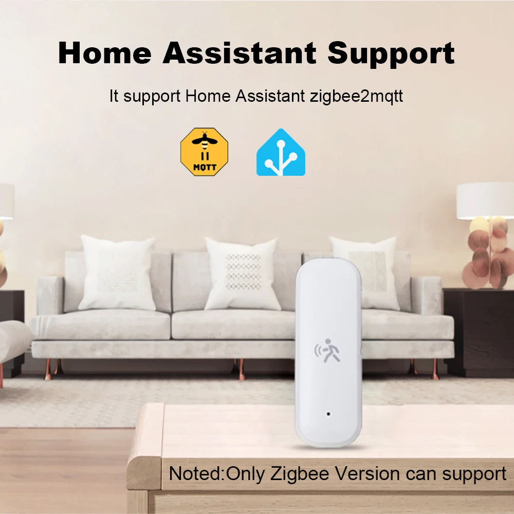 Zigbee Smart Pir Motion Sensor Detector with Temperature and Humidity Sensor Security Burglar Works with Home Assistant