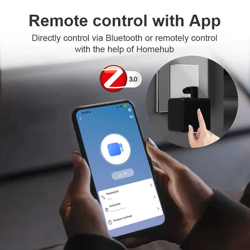 Black Zigbee Smart Fingerbot plus Switch Button Pusher Touch Arms Fingerbot Tuya Smart Life APP Control Works with Alexa Google