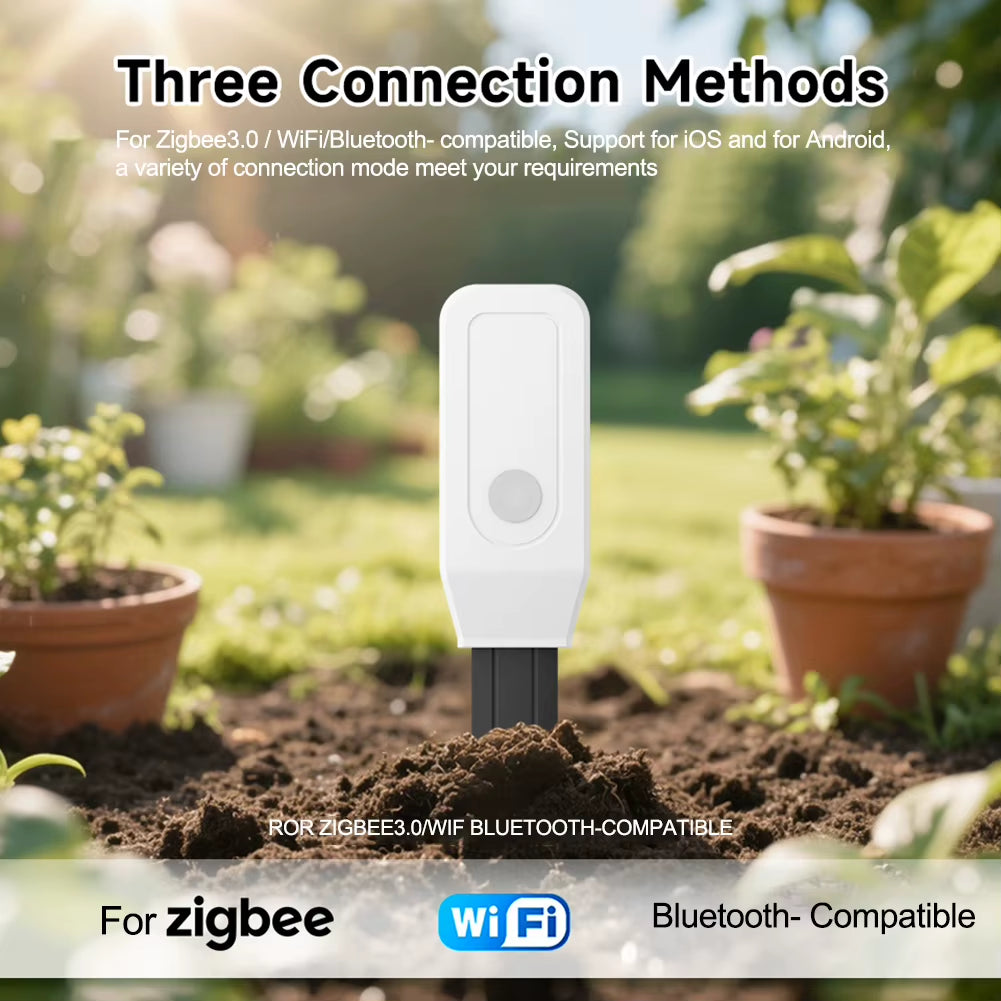 For Tuya Wifi for Zigbee Soil Tester Sensor Real Time Test Temperature Moisture Sensor Remote Monitoring for Flower Potting Tool