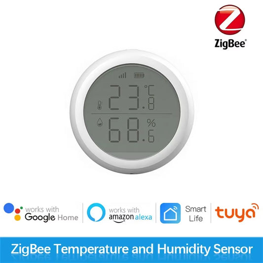 Tuya Smart Zigbee Thermometer Home Indoor and Temperature Humidity Sensor with LCD Display APP Voice Control