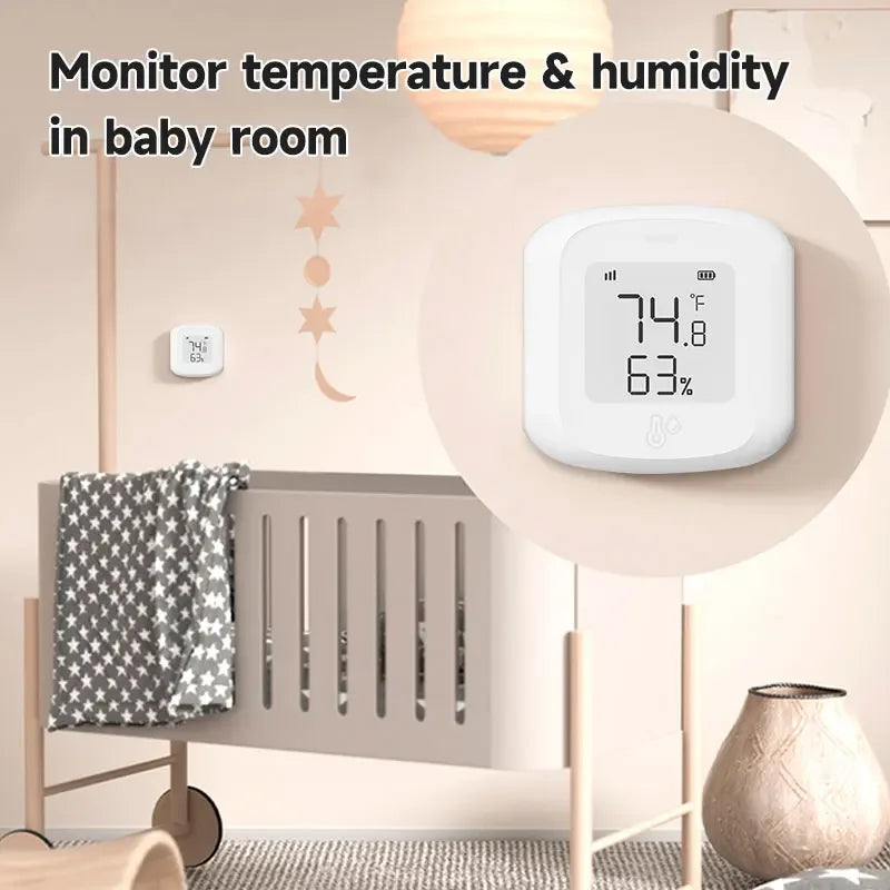 Tuya Wifi for Zigbee Temperature Humidity Sensor Smart Home Automation Indoor Thermometer LCD Display Works with Alexa Google