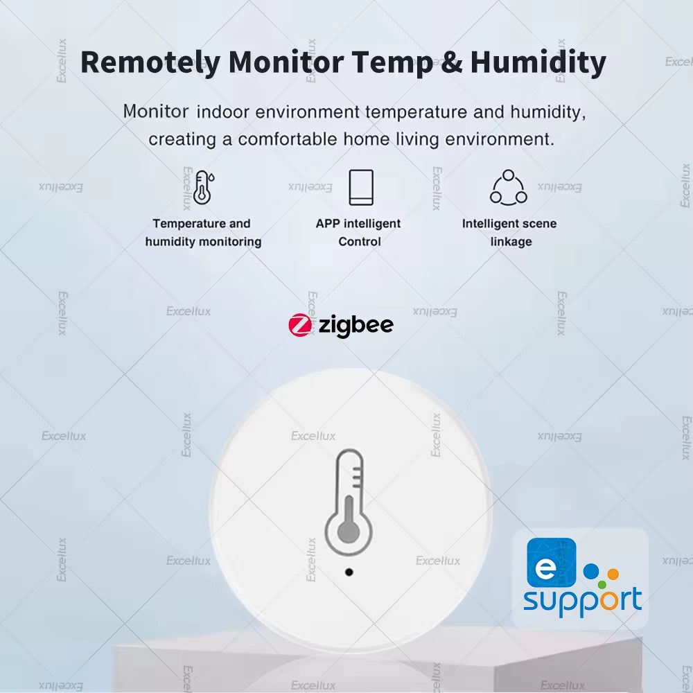 Ewelink Smart Zigbee Temperature Humidity Sensor App Control Indoor Thermometer Monitor Home Automation Works with Alexa Google