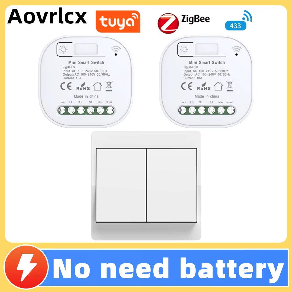 Tuya Zigbee Self Powered Diy Whole House Smart Switch No Battery Waterproof Wireless Remote Control Kinetic Switches Set