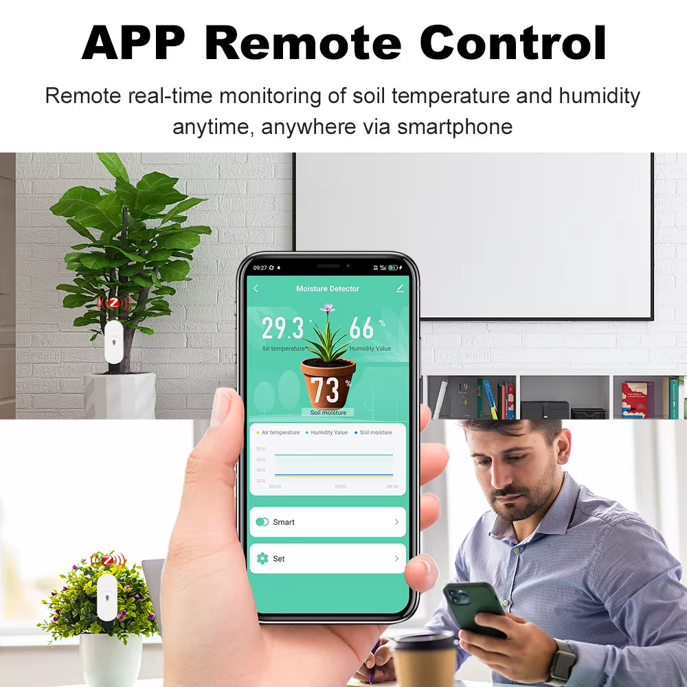 Zigbee 3.0 Intelligent Soil Moisture Detector Soil Temperature and Humidity Sensor Voice Compatible with 2MQTT High Sensitivity