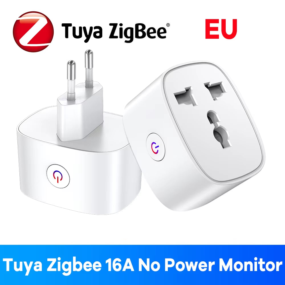 EU US UK Plug Zigbee Smart Plug 16A Energy Monitor Remote Control Timer Alexa Google Home for Electrical Sockets with Control