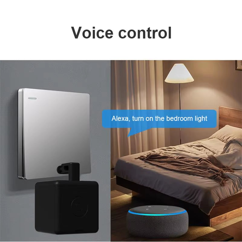 Black Zigbee Smart Fingerbot plus Switch Button Pusher Touch Arms Fingerbot Tuya Smart Life APP Control Works with Alexa Google