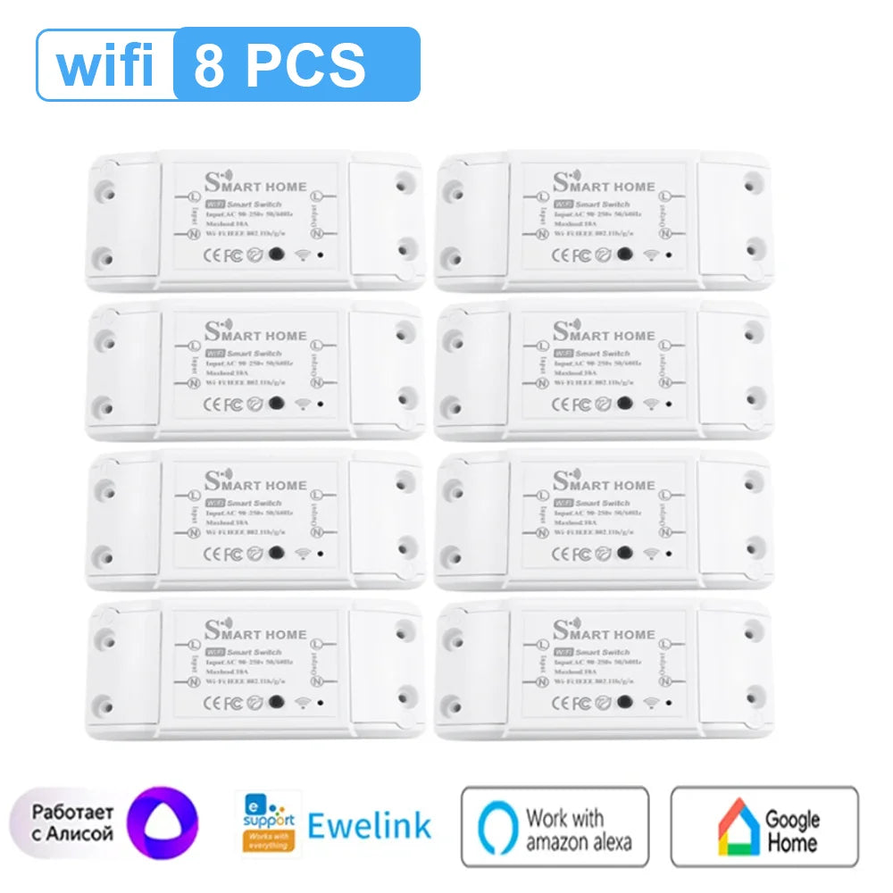 Smart Home Automation Tuya Wifi Zigbee Switch 10A Remote Control Relay Smart Life for Alexa Google Home Assistant Yandex Ewelink