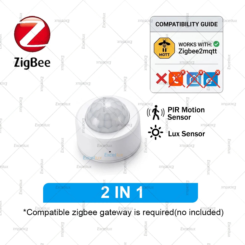 Zigbee 3.0 Smart PIR Motion Detector Optional Light Intensity Vibration Sensor Security Alarm System Support Home Assistant Z2M