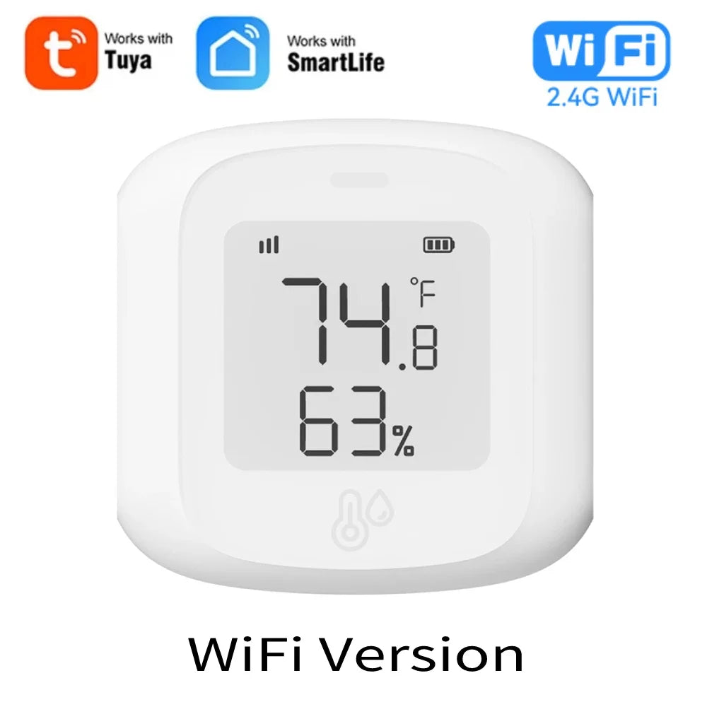 Tuya Wifi for Zigbee Temperature Humidity Sensor Smart Home Automation Indoor Thermometer LCD Display Works with Alexa Google