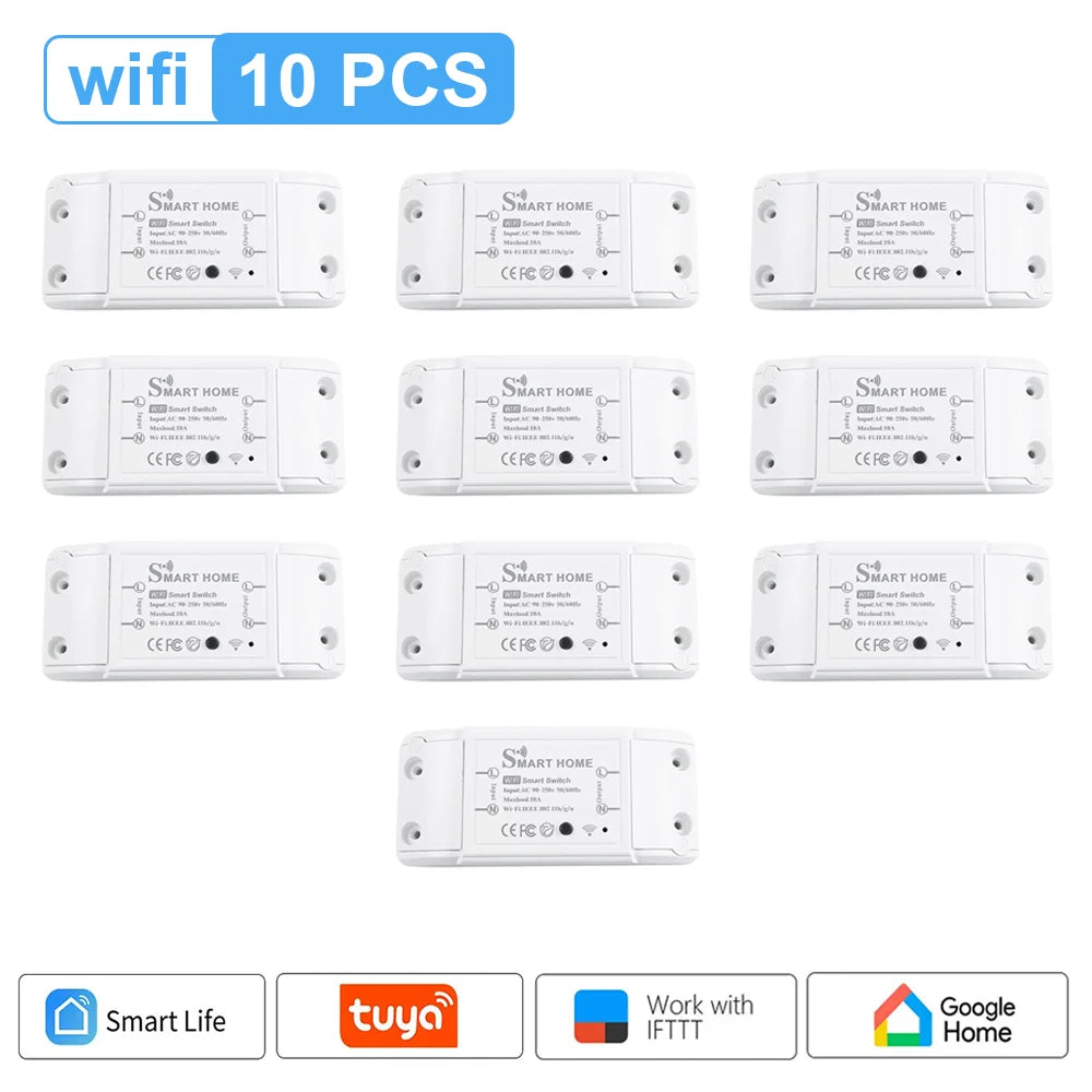 Smart Home Automation Tuya Wifi Zigbee Switch 10A Remote Control Relay Smart Life for Alexa Google Home Assistant Yandex Ewelink