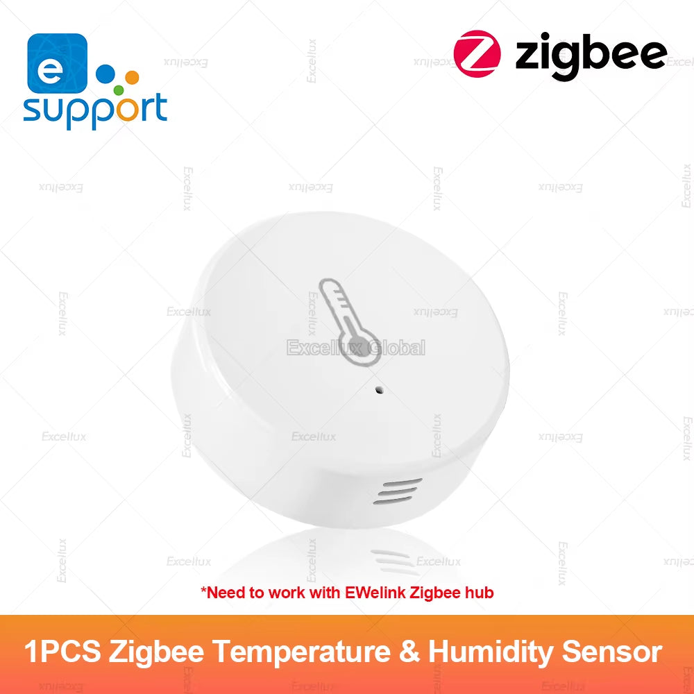 Ewelink Smart Zigbee Temperature Humidity Sensor App Control Indoor Thermometer Monitor Home Automation Works with Alexa Google