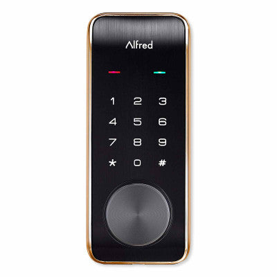 Alfred DB2 Deadbolt Smart Lock with Touchscreen, Bluetooth, with Key, Gold