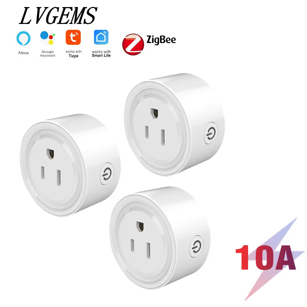 Free Shipping US Plug Zigbee 3.0 Smart Socket 10A Adapter Smart Home Improvement Modified Pieces Tuya Aleax Timing Outlet
