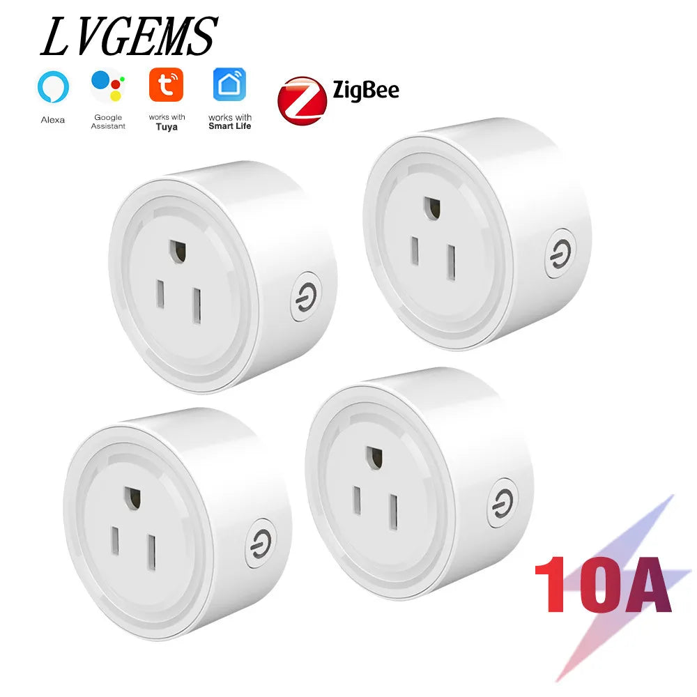 Free Shipping US Plug Zigbee 3.0 Smart Socket 10A Adapter Smart Home Improvement Modified Pieces Tuya Aleax Timing Outlet