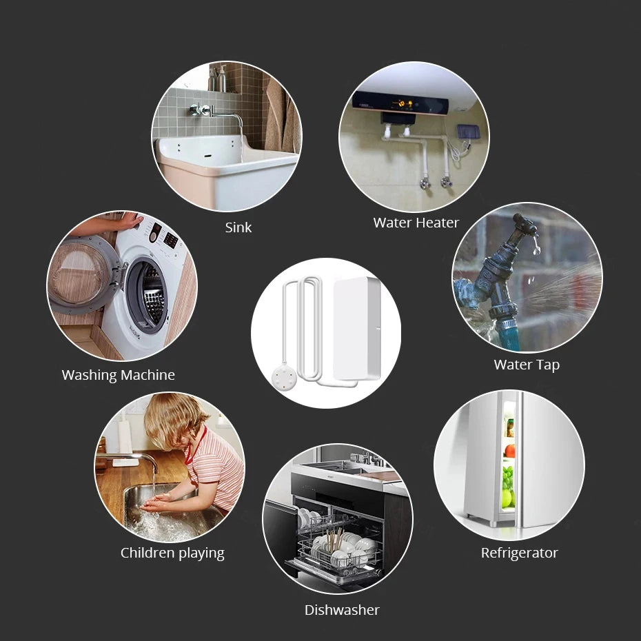 Zigbee Water Leak Sensor Detector Flood Alert Overflow Security Tuya Smart Alarm System Water Leakage Alarm Smart Life App