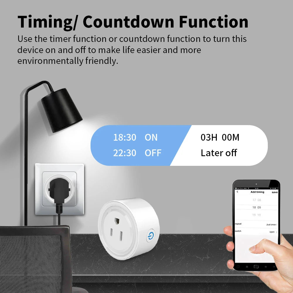 Free Shipping US Plug Zigbee 3.0 Smart Socket 10A Adapter Smart Home Improvement Modified Pieces Tuya Aleax Timing Outlet