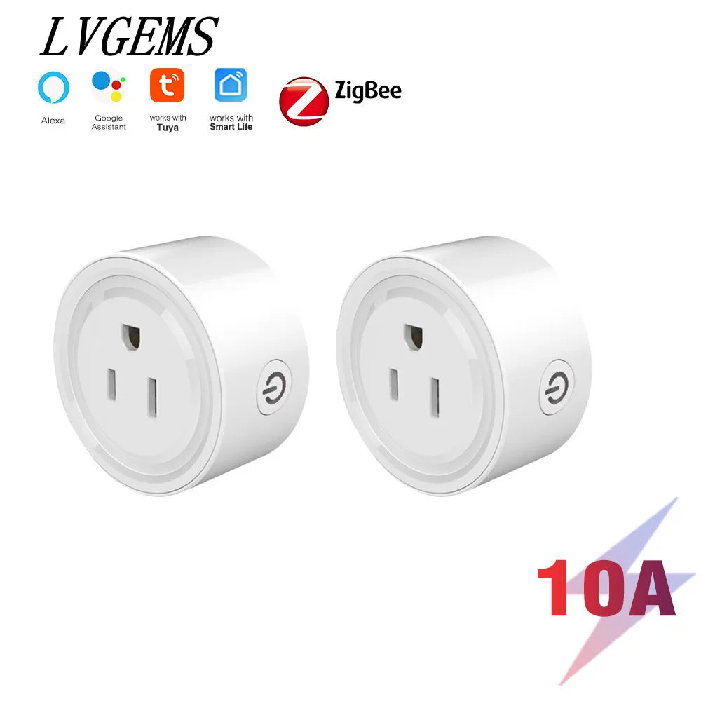 Free Shipping US Plug Zigbee 3.0 Smart Socket 10A Adapter Smart Home Improvement Modified Pieces Tuya Aleax Timing Outlet