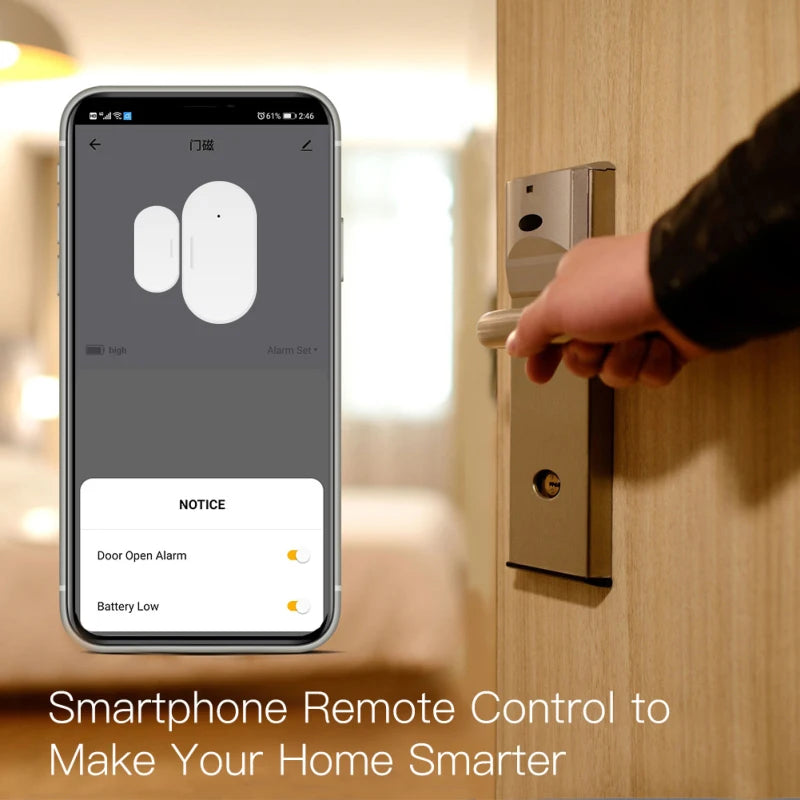 Tuya Zigbee Door Sensor Home Security Alarm Detector Smart Life APP Monitor Door Window State Work with Alexa Google Smartthings