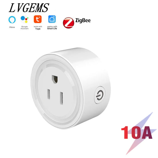 Free Shipping US Plug Zigbee 3.0 Smart Socket 10A Adapter Smart Home Improvement Modified Pieces Tuya Aleax Timing Outlet