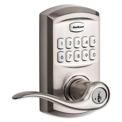 Kwikset Smartcode 917 Residential Electronic Tustin Lever, Satin Nickel