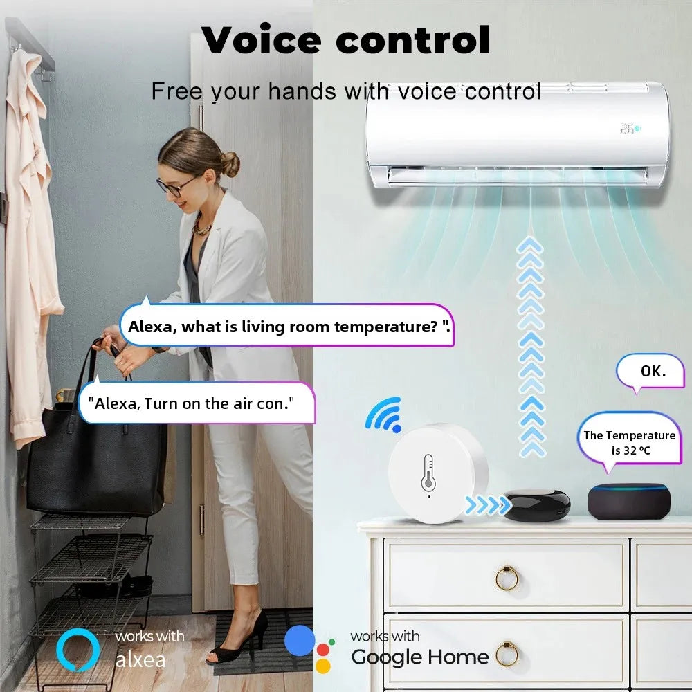 Ewelink Smart Zigbee Temperature Humidity Sensor App Control Indoor Thermometer Monitor Home Automation Works with Alexa Google