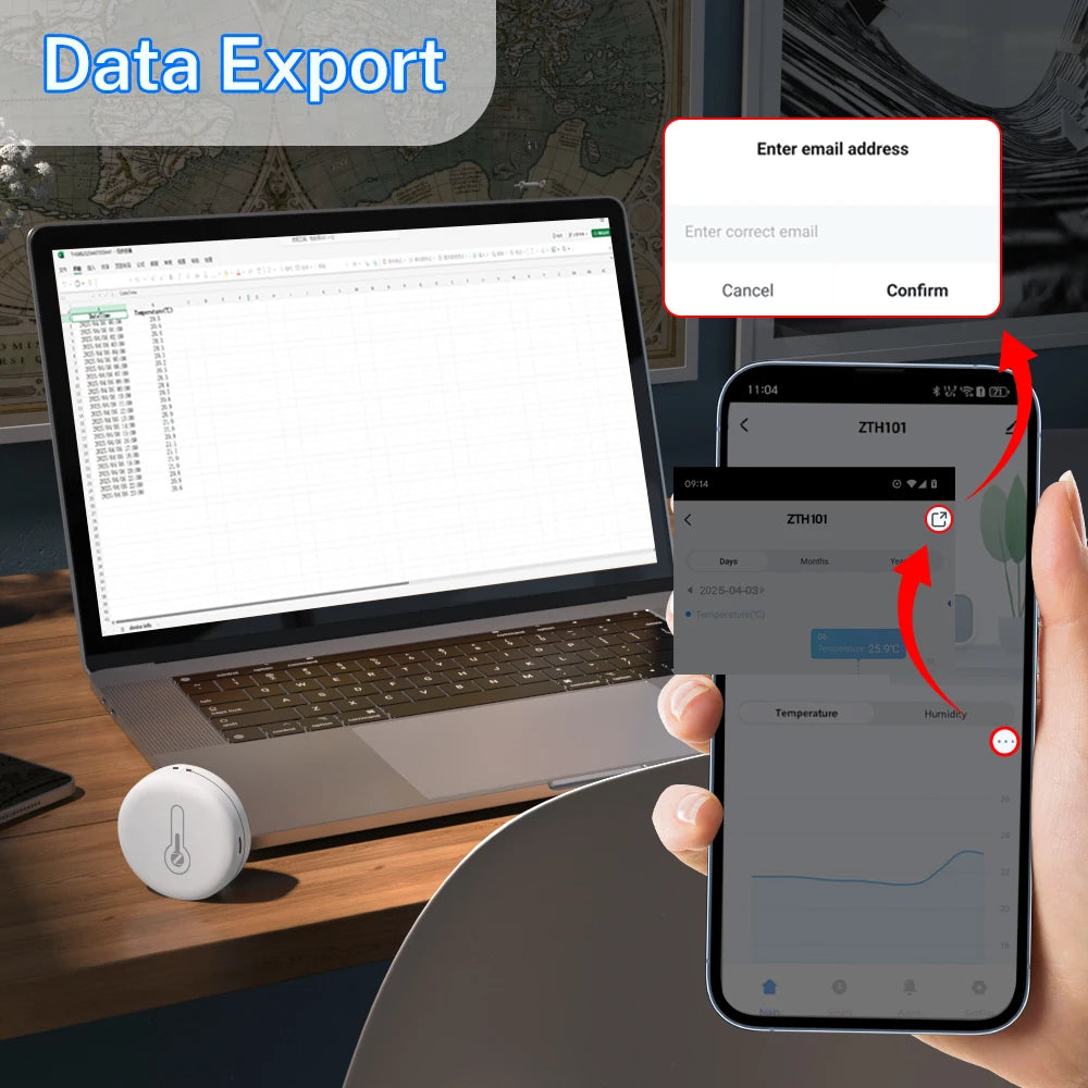 Tuya Zigbee 3.0 Temperature Humidity Sensor Thermometer APP Remote Monitor Work with Smart Life Yandex Alexa ZHA Zigbee2Mqtt