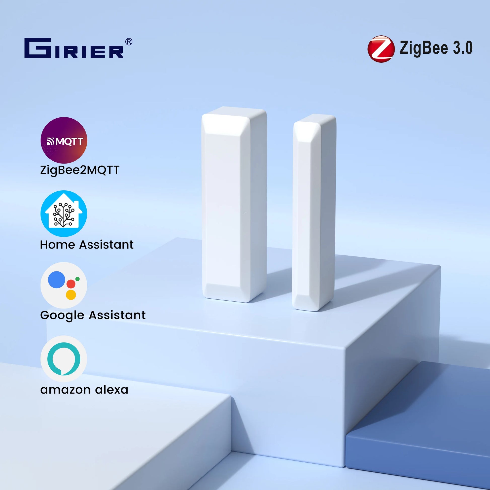 Smart Door and Window Sensor Zigbee 3.0 Wireless Contact Detector for Smart Home Security Works with Home Assistant 2MQTT