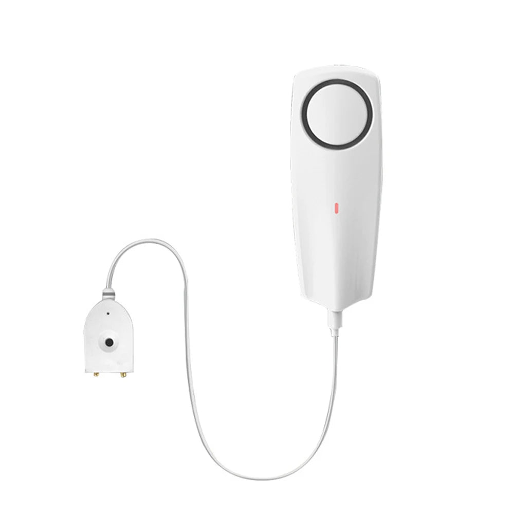 Tuya Zigbee WIFI Water Sensor 3.5Mm Jack 2M Sensor Cable Built-In Rechargeable Battery 80Db Alarm Sound App Real Time Monitoring
