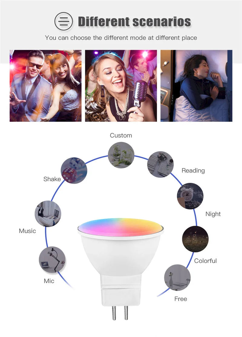 Zigbee Smart Lighting MR16/5W Dimmable Voice Control Compatible Alexa Alice Google Home Salute Yandex Homekit Hotel Bar