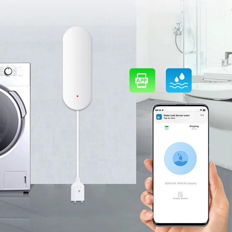 Ewelink Zigbee3.0 Water Sensor Alarm Water Leak Detector Flood Alert Security Alarm System Work with Alexa Google Home Assistant