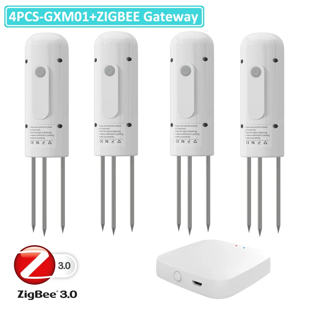 ZIGBEE Plant Monitor Outdoor Soil Temperature Meter Moisture Humidity Tester Sensor Garden Automation Irrigation TUYA Detector