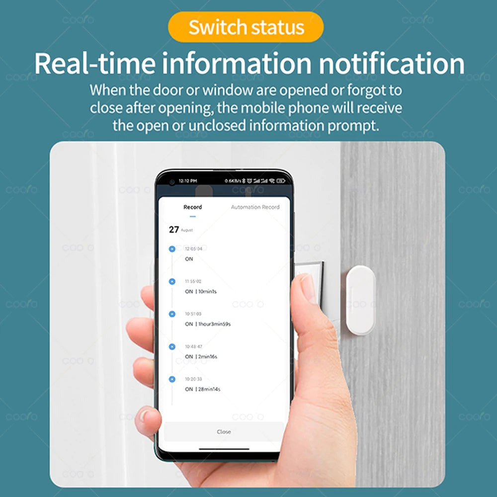 Zigbee Door Window Sensor Lux Light/ Vibration Detect 2 in 1 Real Time Wireless Magnetic Alarm Works with Alexa Google HA Z2M