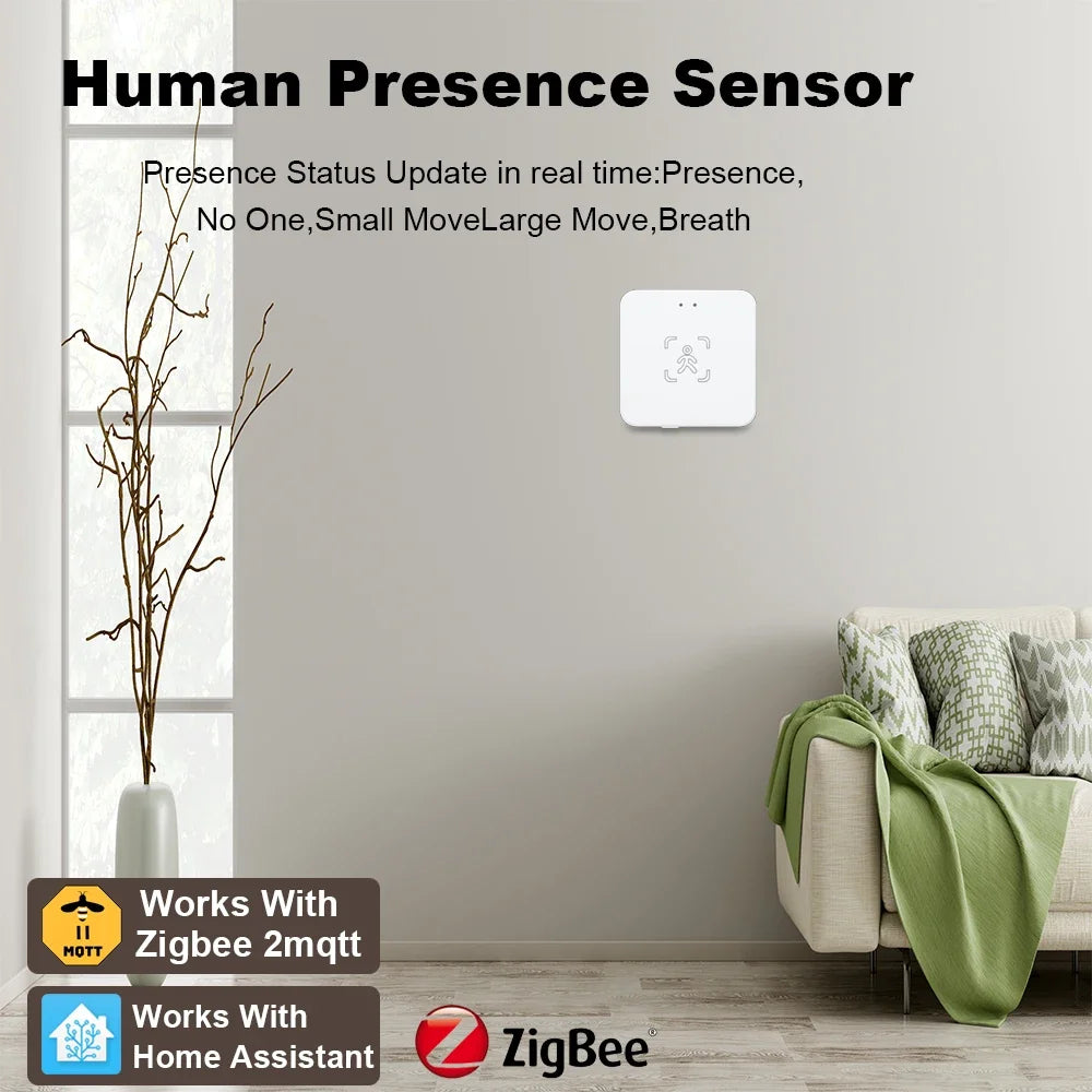 24G Zigbee Human Presence Detector Smart Human Body PIR Sensor Radar Detectormotion Sensors Support Home Assistant